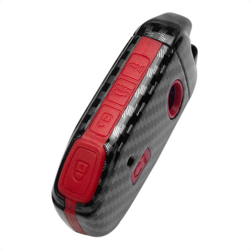 TANGSEN Smart Key Fob Case Compatible with KIA CEED CERATO Forte NIRO SELTOS Sorento Soul SPORTAGE Telluride 3 4 5 Button Keyless Entry Remote Personalized Cover ABS Carbon Fiber Black Silicone - Image 1